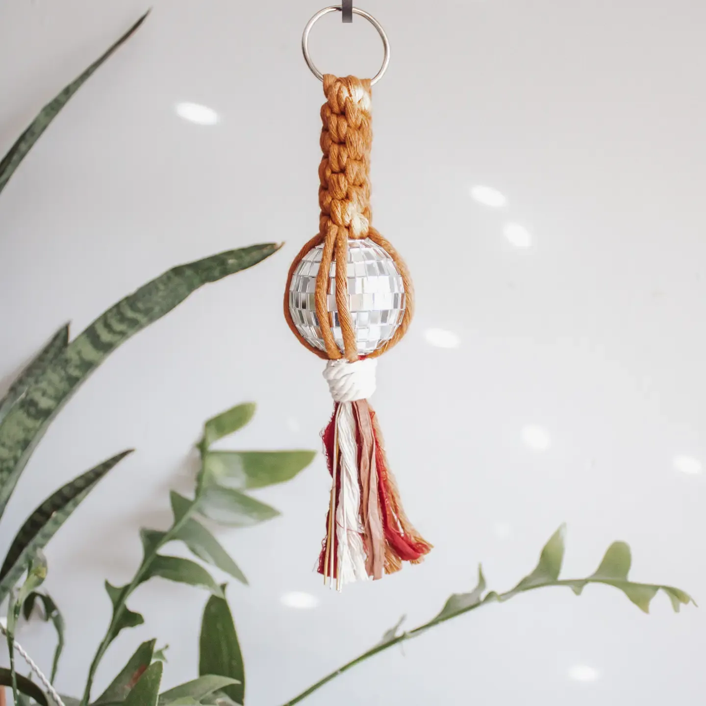 Disco Ball Car Charm- Orange