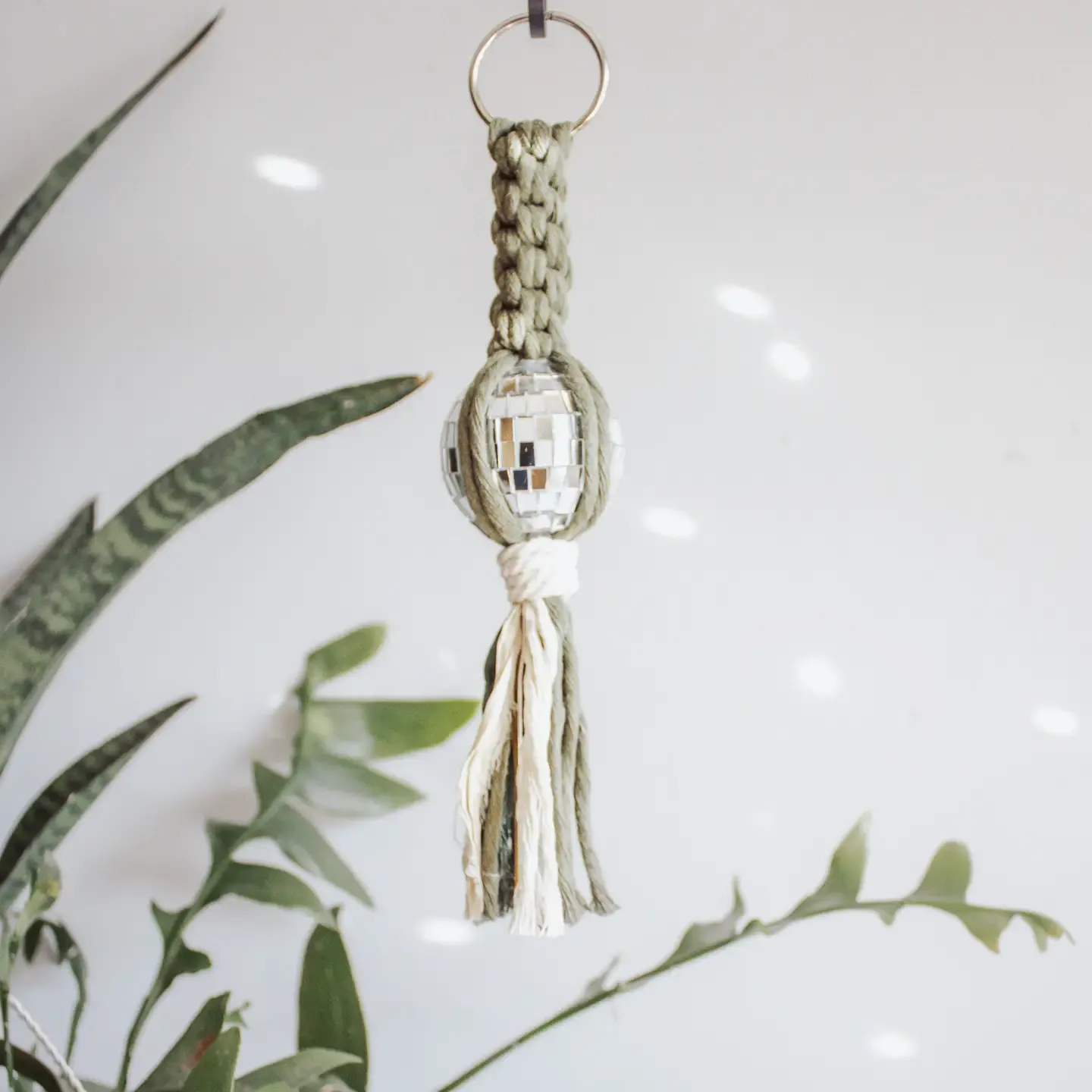 Disco Ball Car Charm- Green