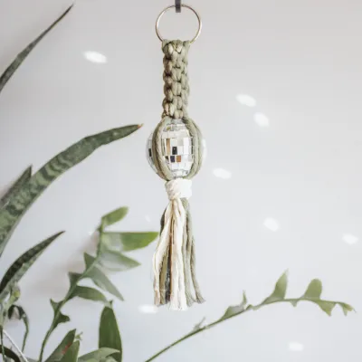 Disco Ball Car Charm- Green