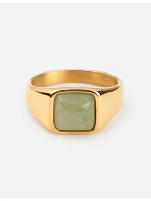 Emerald Green Signet Ring