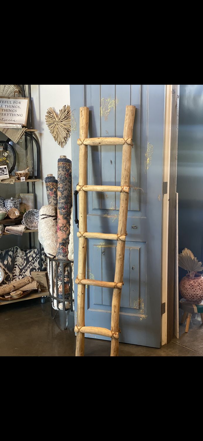 6 Ft Rustic Wooden Ladder