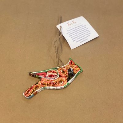 Recycled Newspaper Cardinal