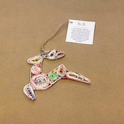 Recycled Newspaper Reindeer 