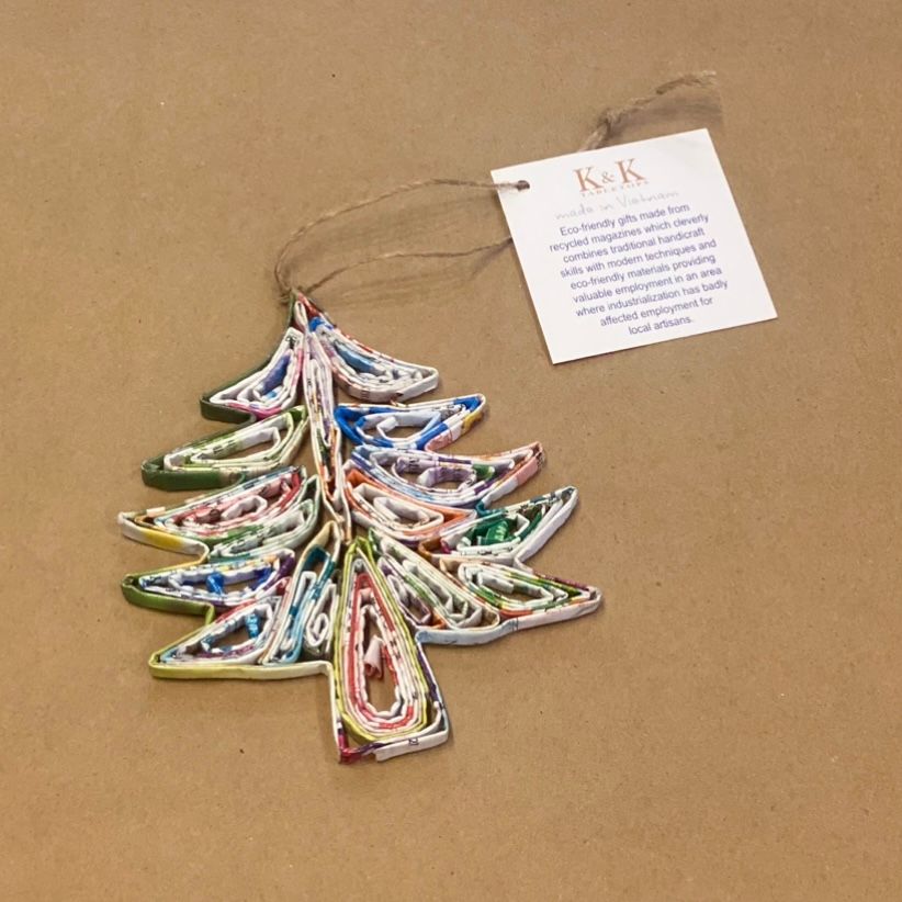 Recycled Newspaper Christmas Tree