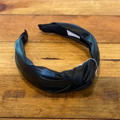 Black Faux Leather Headband 
