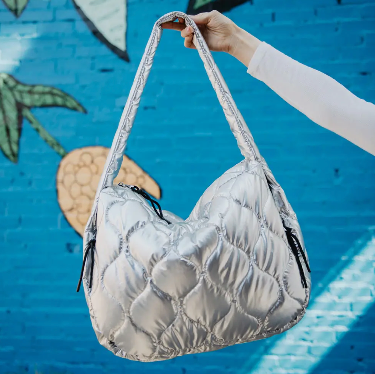 Silver Puffer Tote