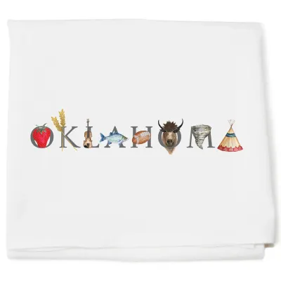 Oklahoma Navy Letters Tea Towel