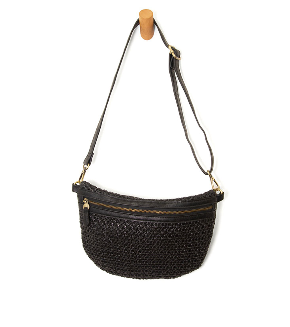 Nova Faux Cane Black Belt Bag