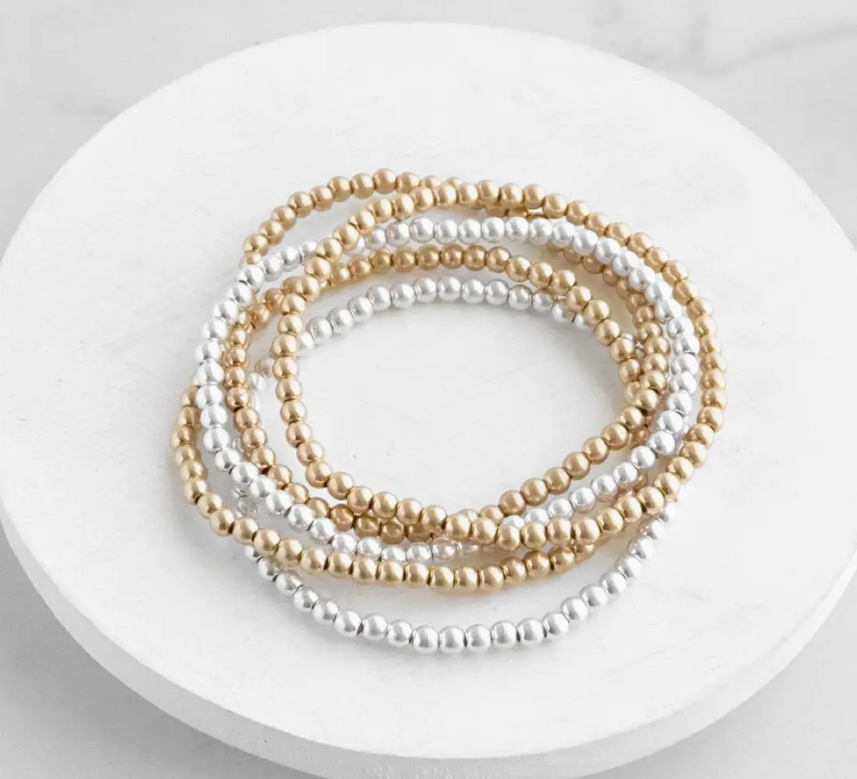 Gold and Silver Bracelet Stack of 5
