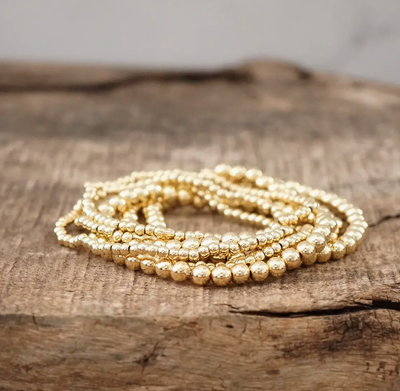 Shiny Gold Bracelet Stack Mixed Sizes