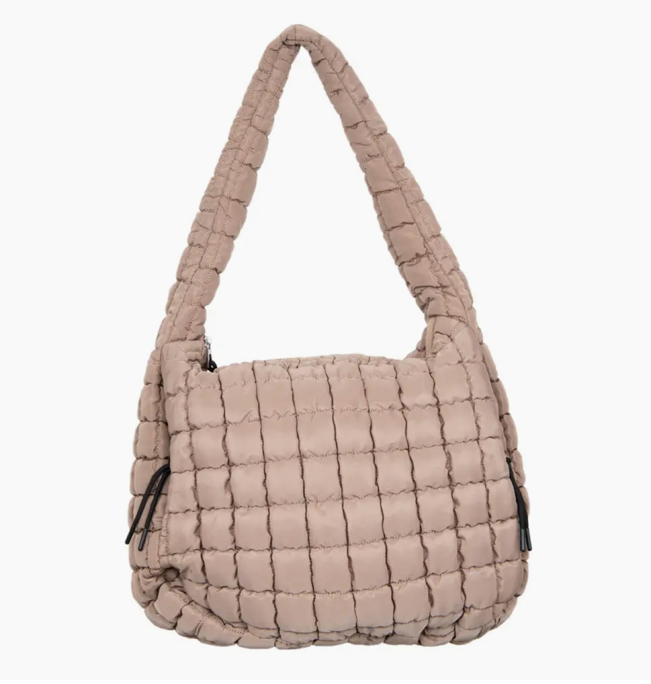 Tan Quilted Tote Bag