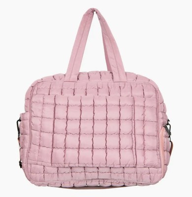 Mauve Quilted Duffel Bag