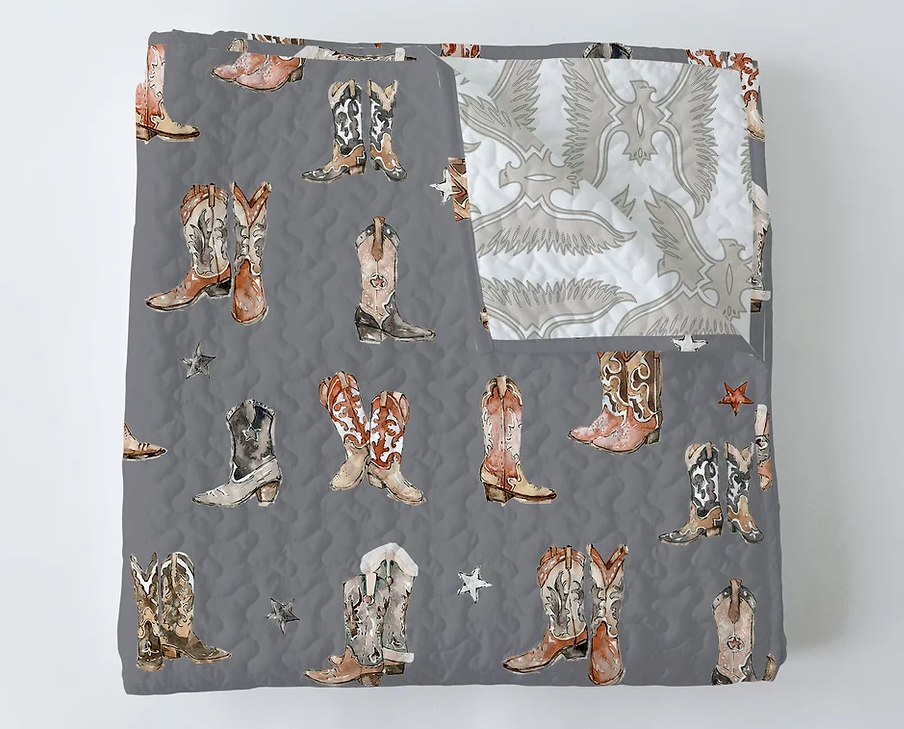 Thunderbird Boots in Charcoal King Quilt