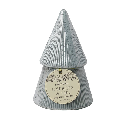 Silver Christmas Tree Candle