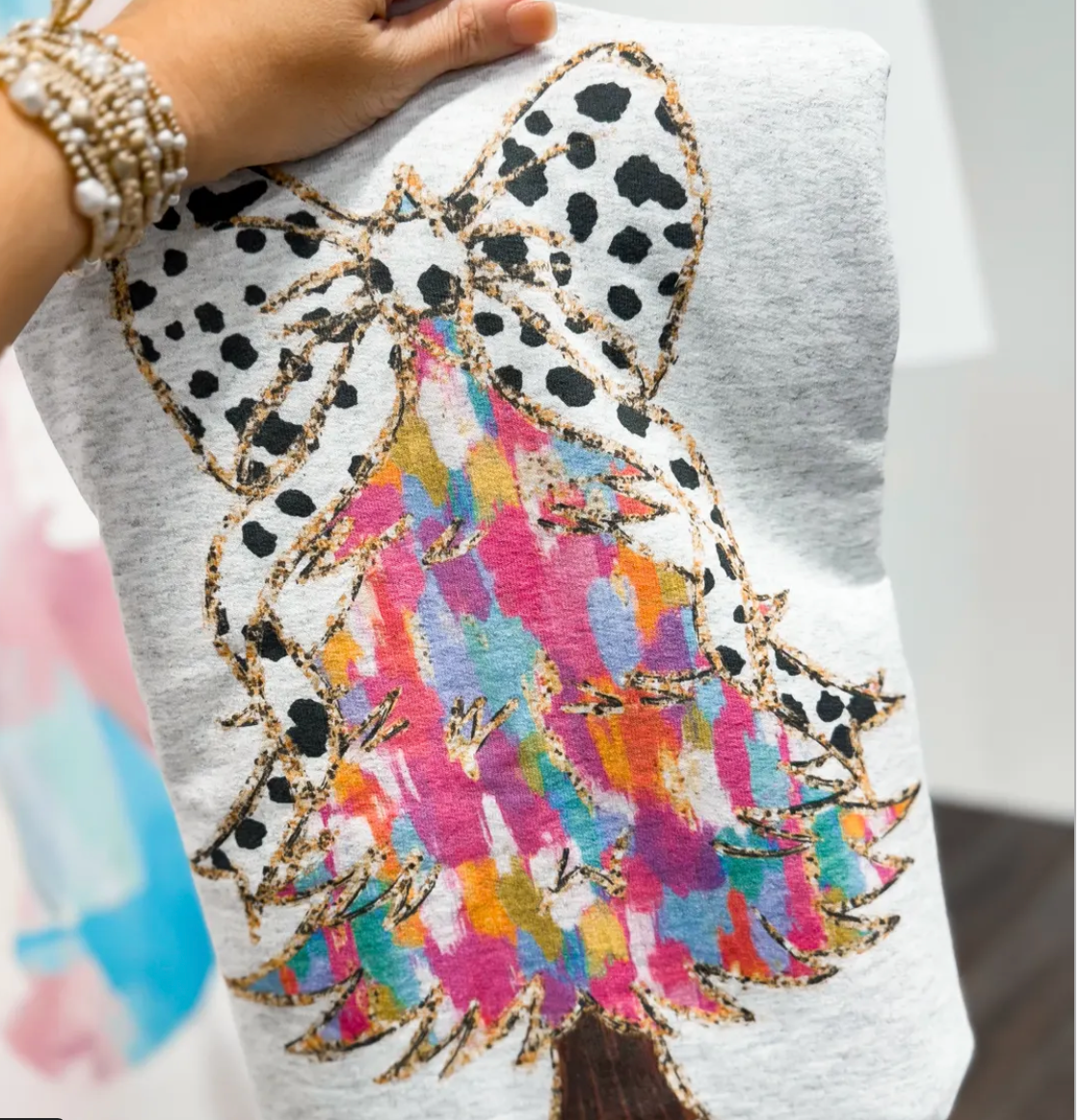 Multicolor Brush Strokes Tree Sweatshirt- Medium