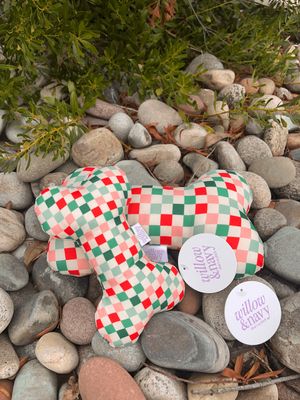 Large Gingham Christmas Dog Toy