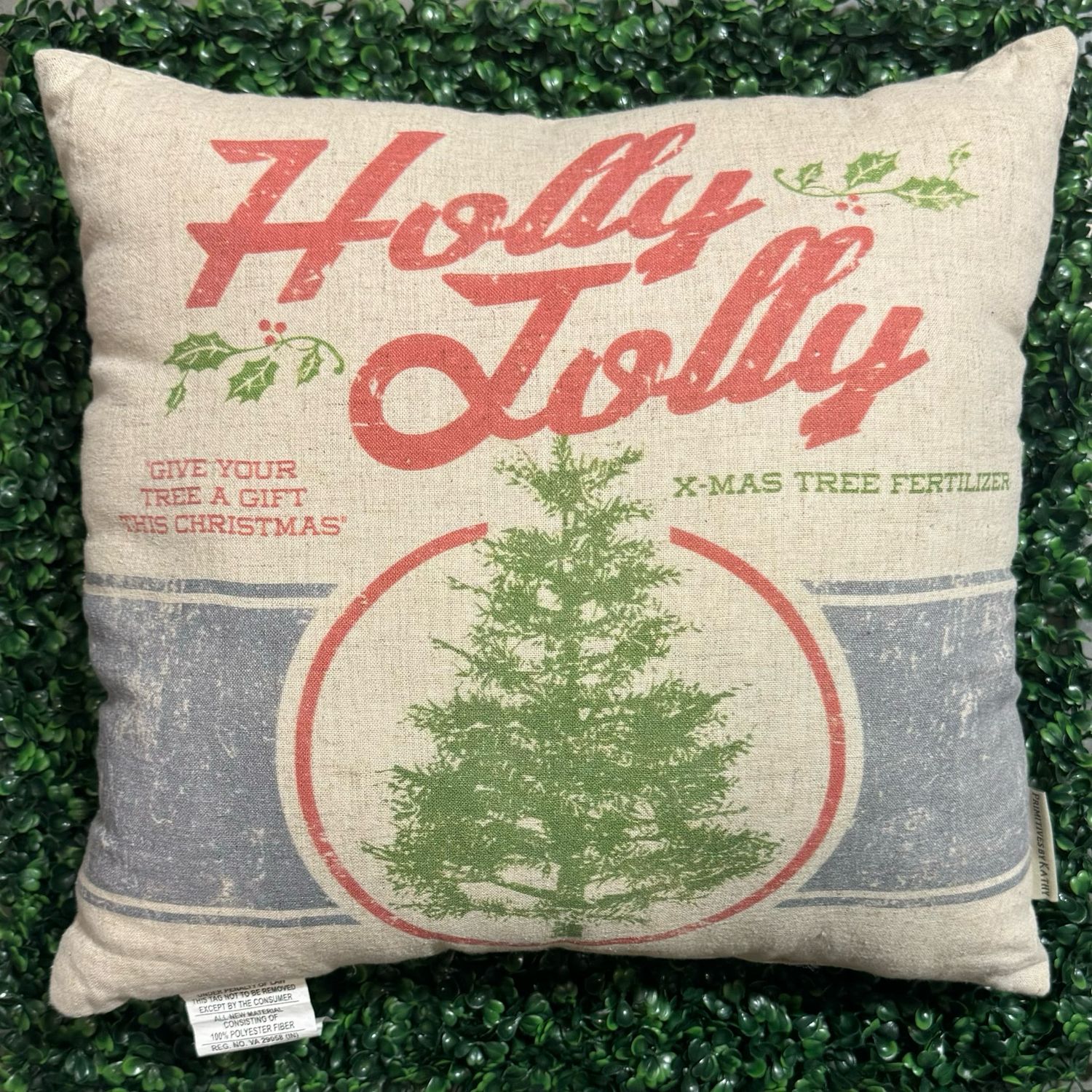 Pillow- holly jolly