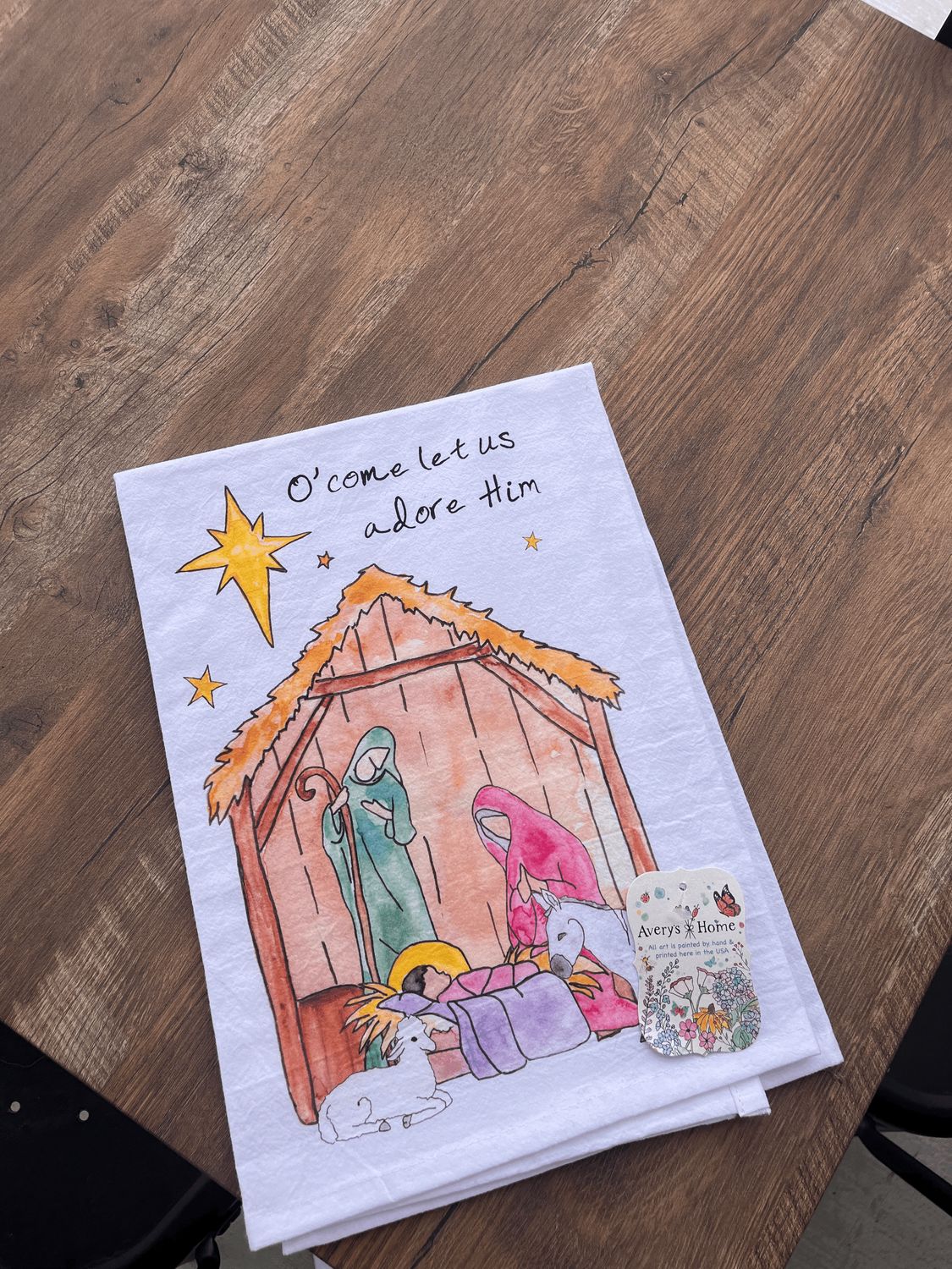 Christmas Nativity tea towel