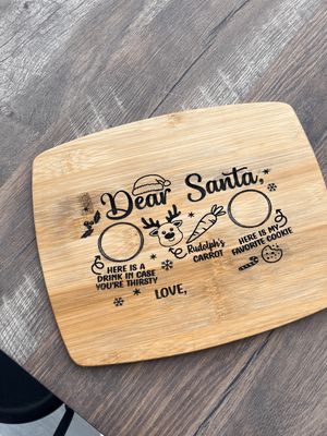 Dear Santa cookies and milk board