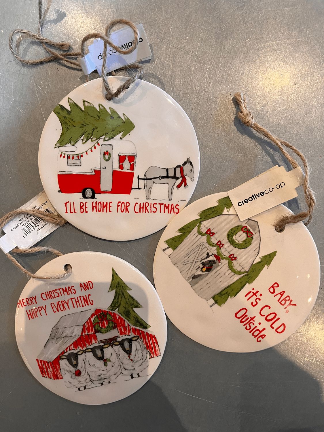 Round Ceramic Ornament w/ saying