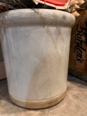 Grey crackle finish crock