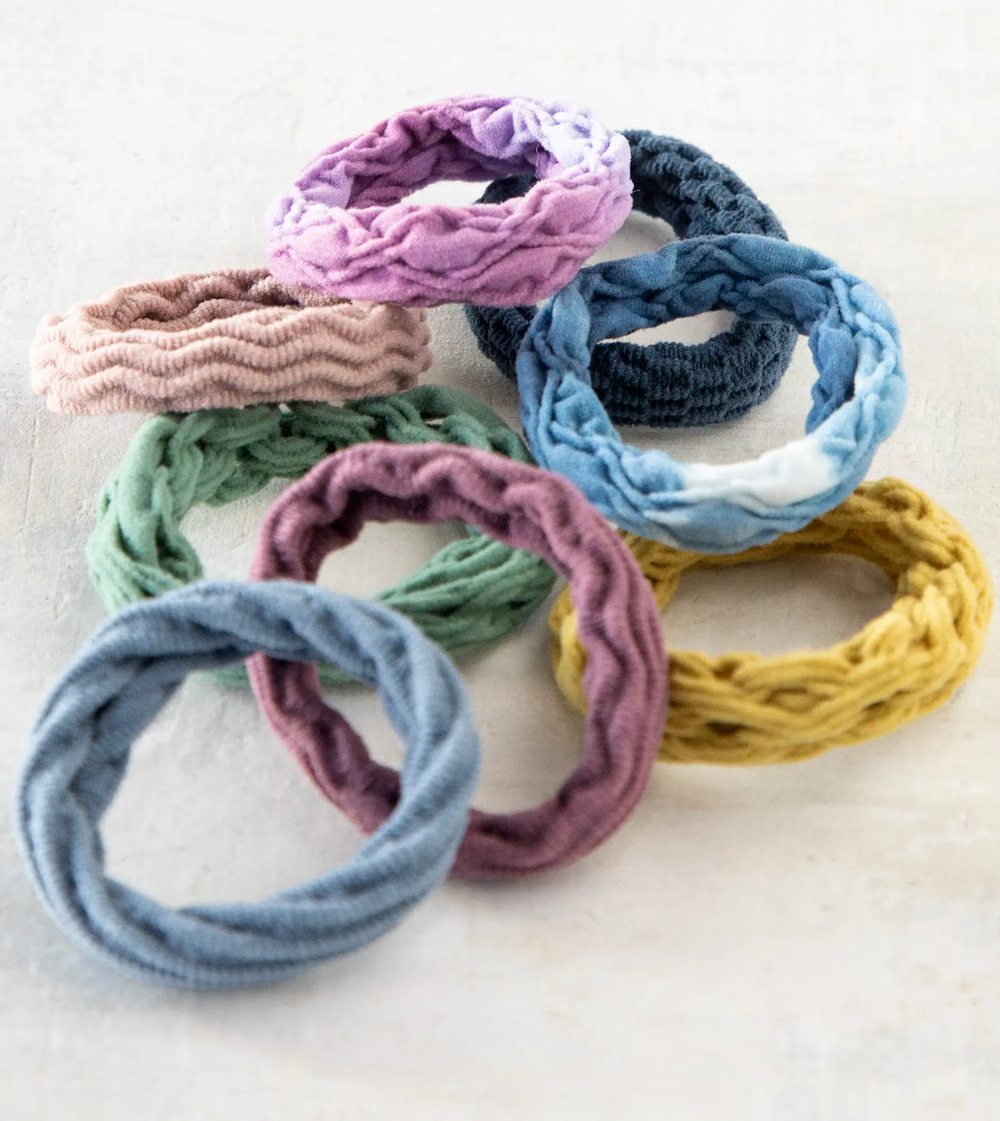 On The Run Hair Tie Set- Dusty Blue