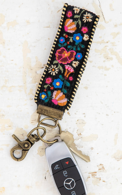 Embroidered Keychain- Black