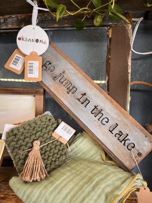 Jump in the Lake Metal Sign