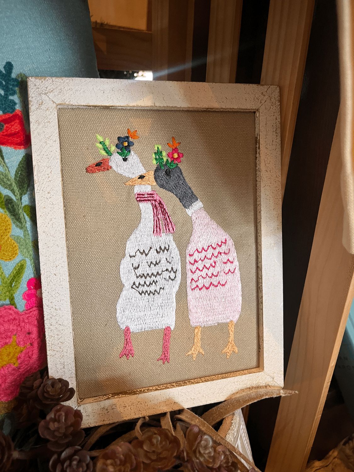 Goose Embroidered Frame