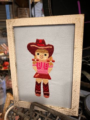 Cowgirl Embroidered Frame