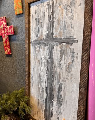 Tall Cross Painting 18x36