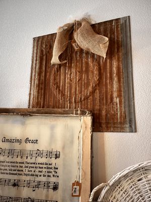 Large Rusted Metal Tile