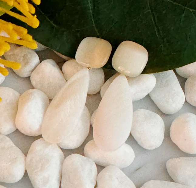 Stone Pearl Drop Earrings