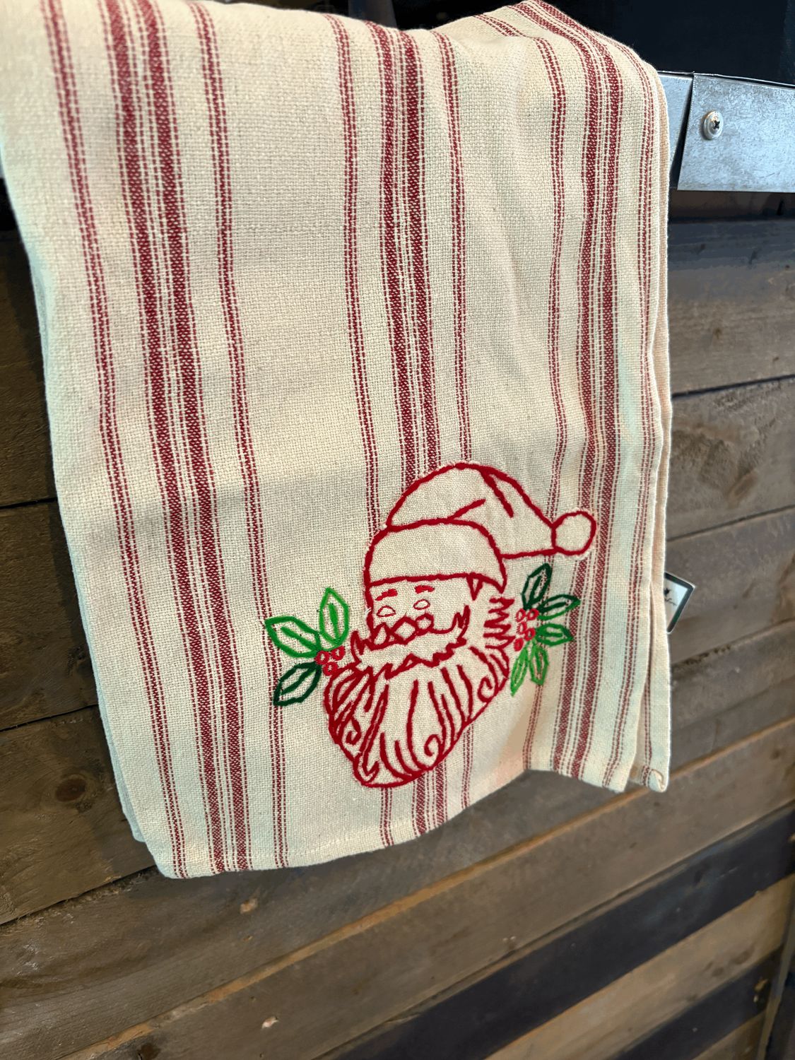 Stripe Vintage Santa Tea Towel