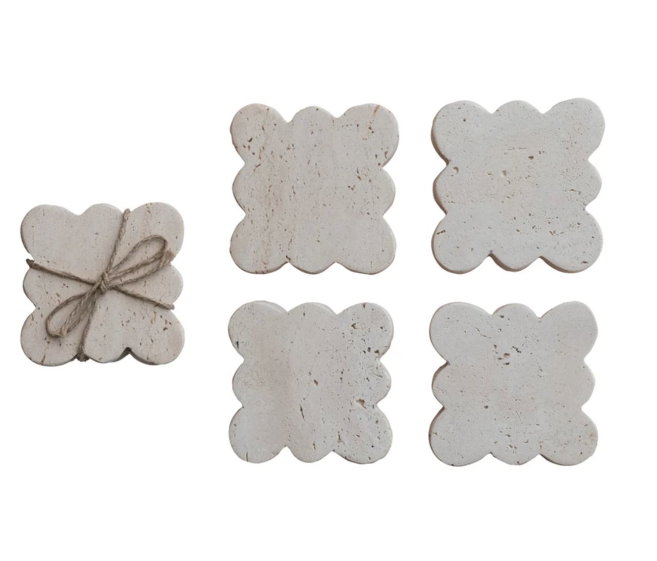 Scalloped Travertine Coasters