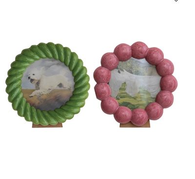 Pink Resin Round Frame