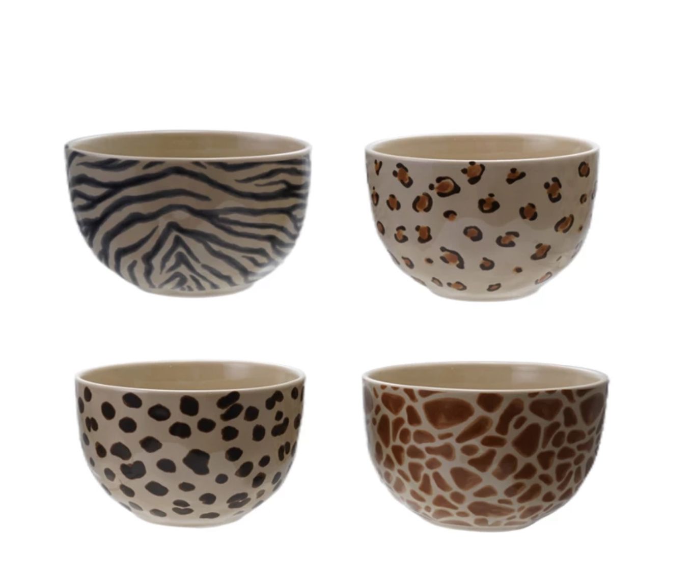 Animal Print Stoneware Bowls