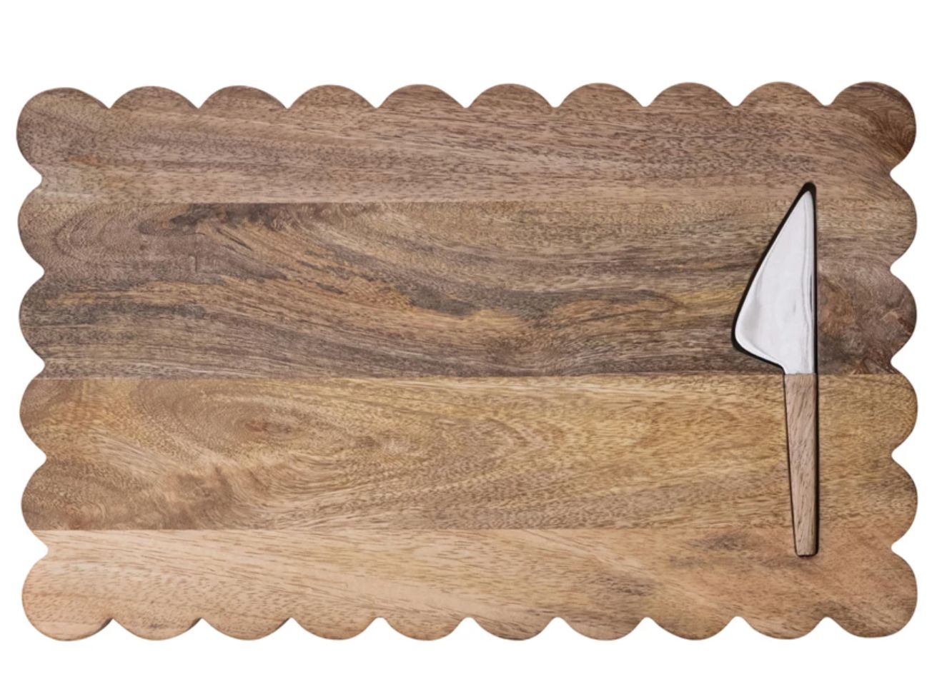 Scalloped Cheese Board with Knife
