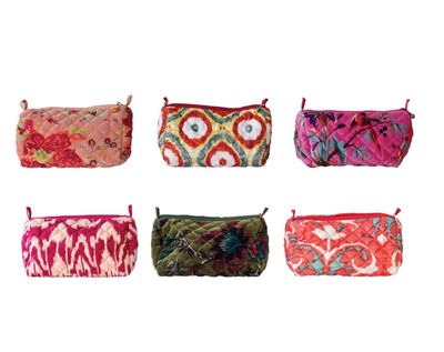 Floral Velvet Make-Up Bags