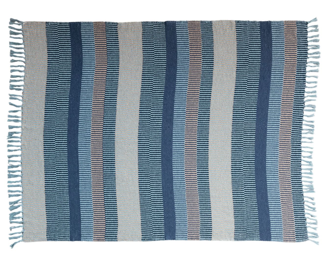 Teal and Navy Striped Throw