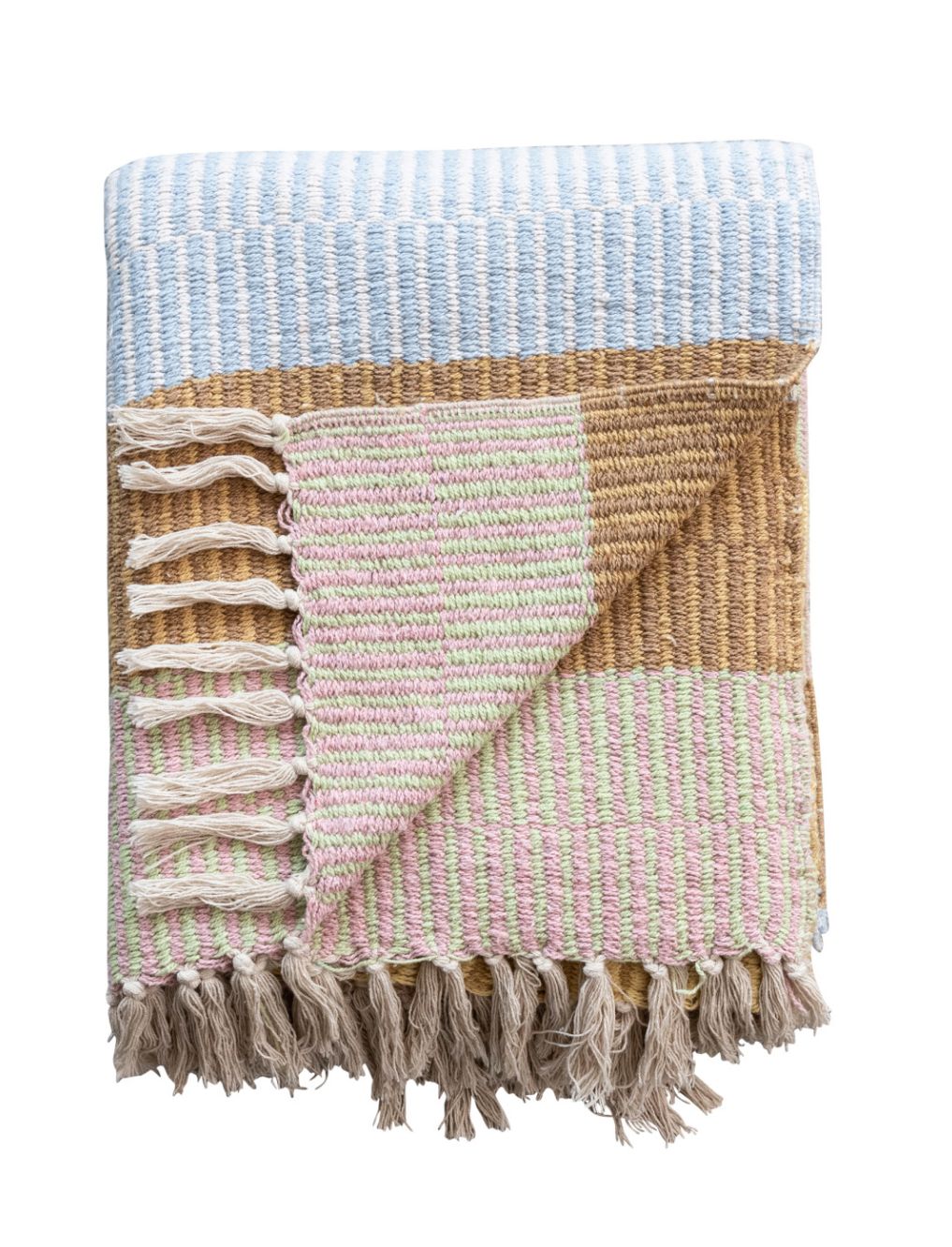 Bright and Neutral Striped Throw