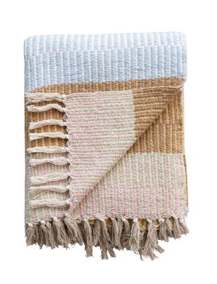 Bright and Neutral Striped Throw