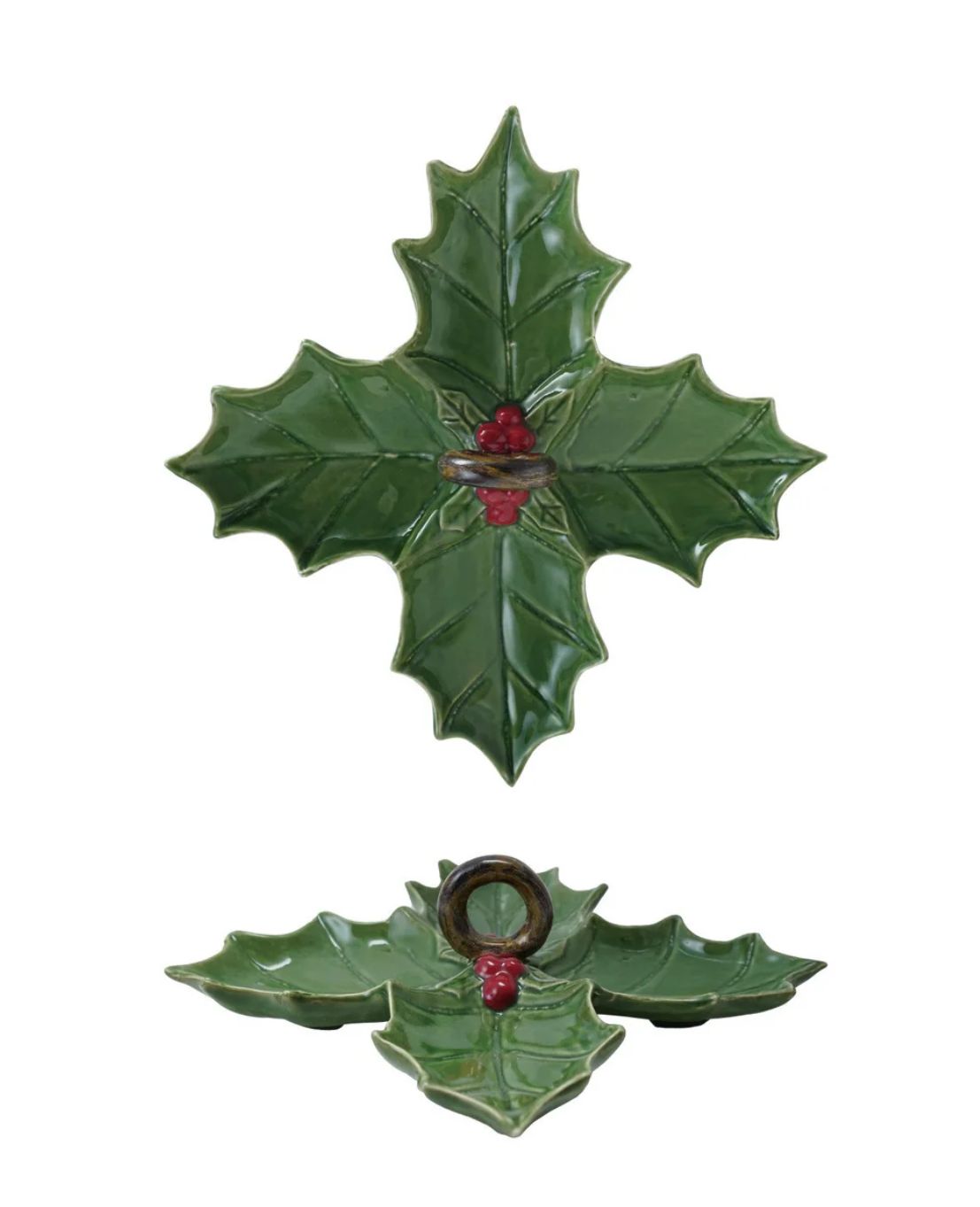Holly Plate with Handle