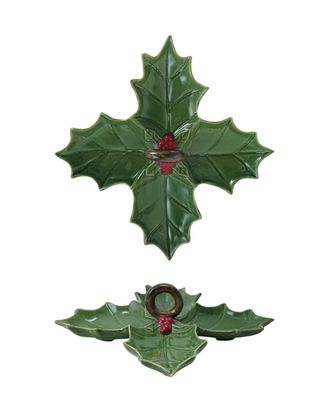 Holly Plate with Handle