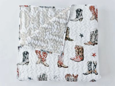 Thunderbird Boots in Cream Baby Blanket