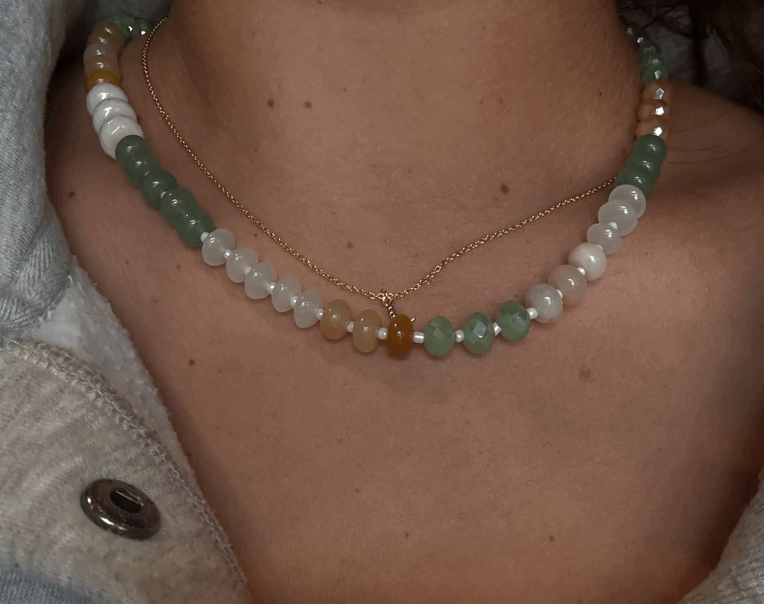 Mint beaded necklace