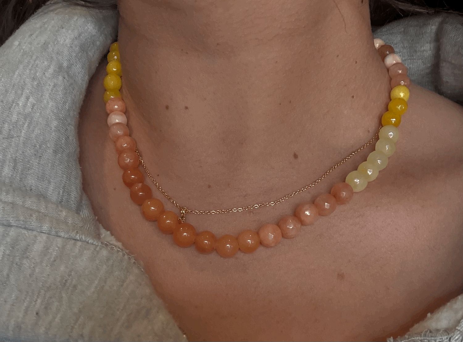Orange beaded necklace