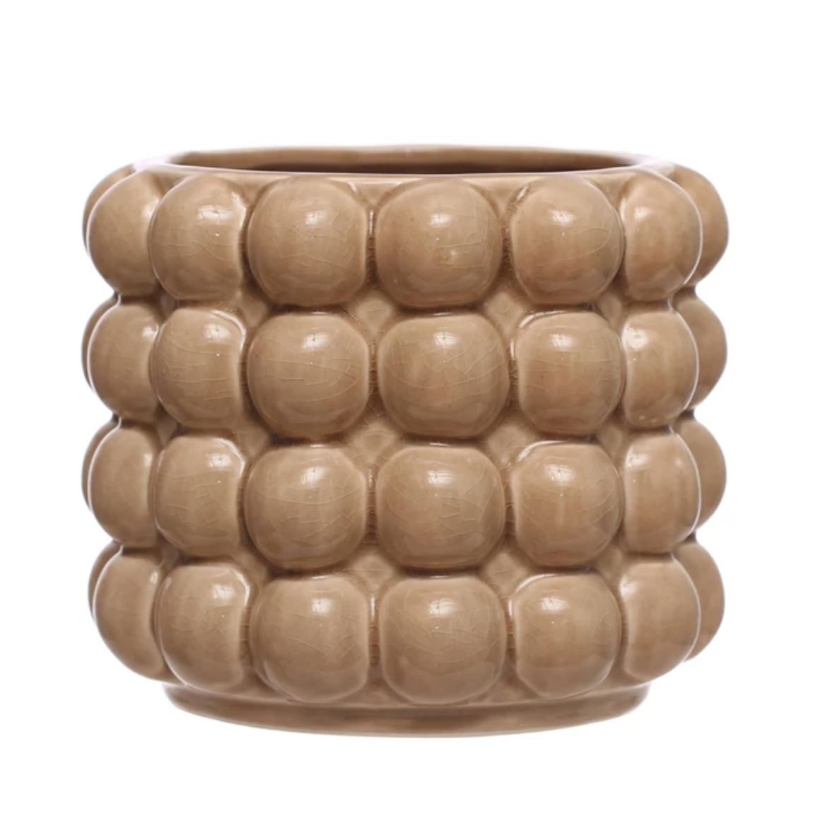 Round Tan Bubble Planter