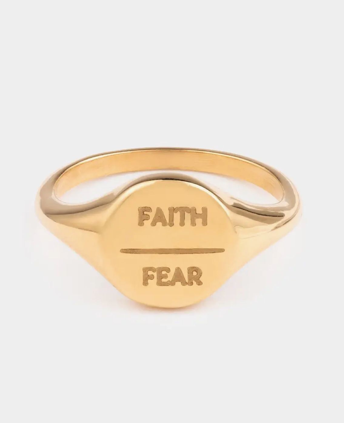 Gold Faith Over Fear Ring