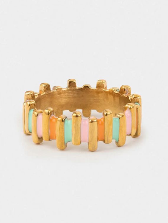 Staggered Enamel Ring